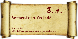 Berbenicza Anikó névjegykártya